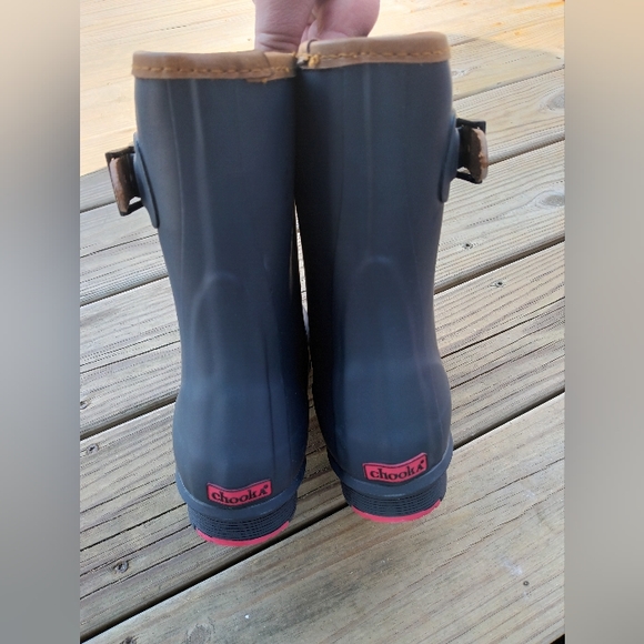 🆕Chooka City Solid Mid Waterproof Rain Boot Navy Blue w/ Brown Trim Size 9 - Picture 6 of 15